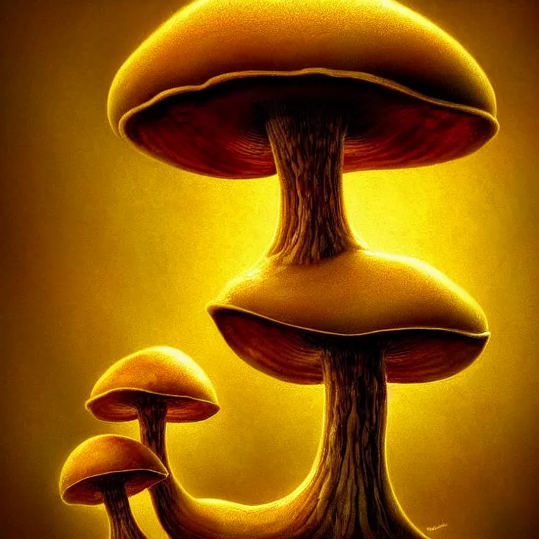 Image similar to epic professional digital art of cheerful mushroom, golden atmospheric lighting, painted, intricate, detailed, cheerful, fun, exciting, by leesha hannigan, wayne haag, reyna rochin, ignacio fernandez rios, mark ryden, iris van herpen,, epic, stunning, gorgeous, much wow, cinematic, masterpiece.