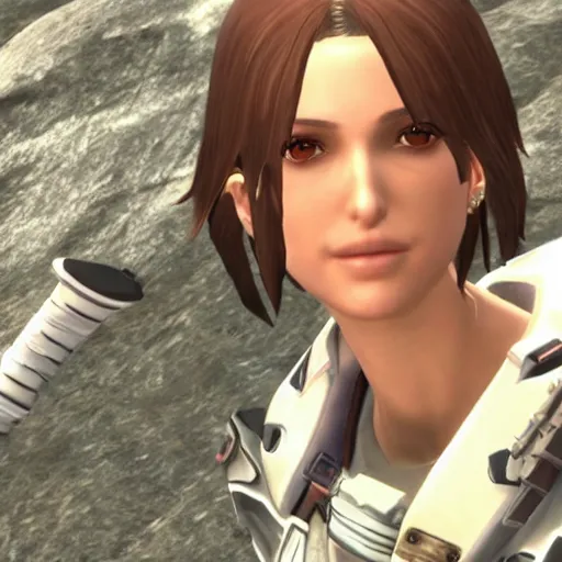 Prompt: natalie portman in xenoblade chronicles, character render, full body shot, highly detailed, in game render