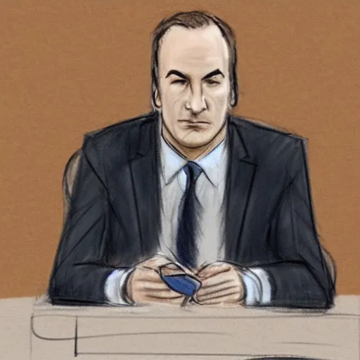 Image similar to court sketch of bob odenkirk testifying