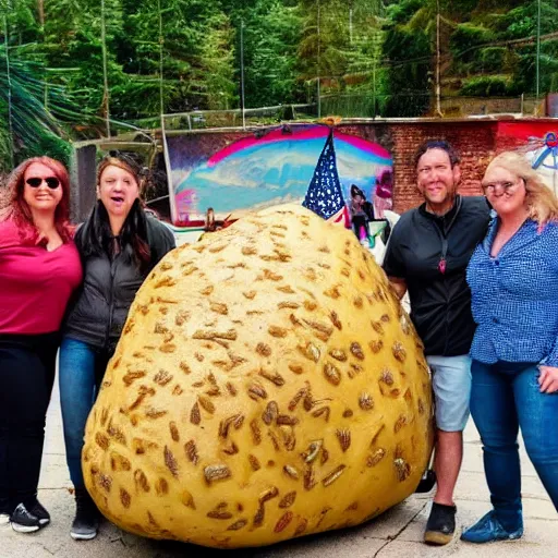 Image similar to tourists visiting the world's largest baked potato 🥔