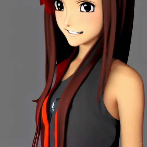 Prompt: an anime inspired 3 d render of victoria justice. very high quality and sharp.