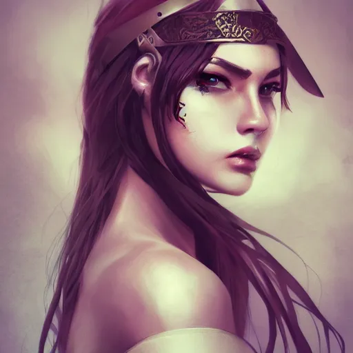 Prompt: A beautiful woman warrior, trending on artstation, soft focus, tempting, confident, alluring, seductive, attractive, beautiful, sensual, woman