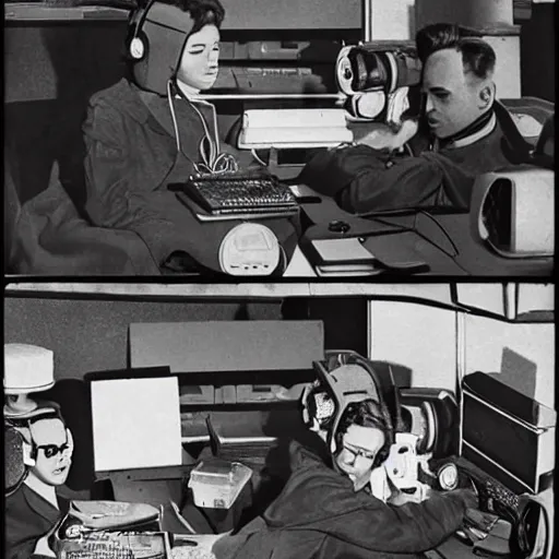 Prompt: Lofi beats to survive a nuclear war to, atompunk, 1950s