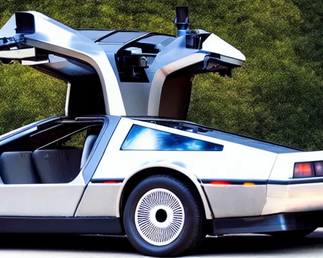 Image similar to new prototype delorean, dslr