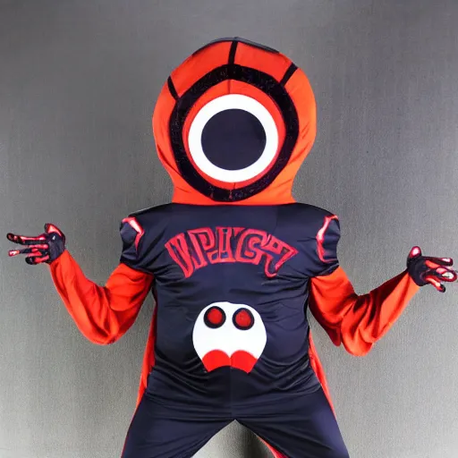 Prompt: sports team mascot, angry spider mascot costume, spider, the tarantulas, football mascot, anthropomorphic tarantula HD official photo, high quality costume