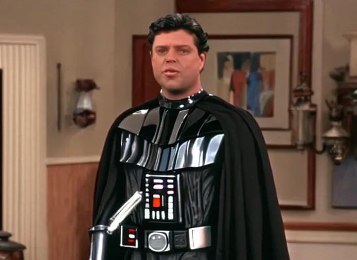 Image similar to a film still of darth vader in tv show friends, season 3 ( 1 9 9 7 )