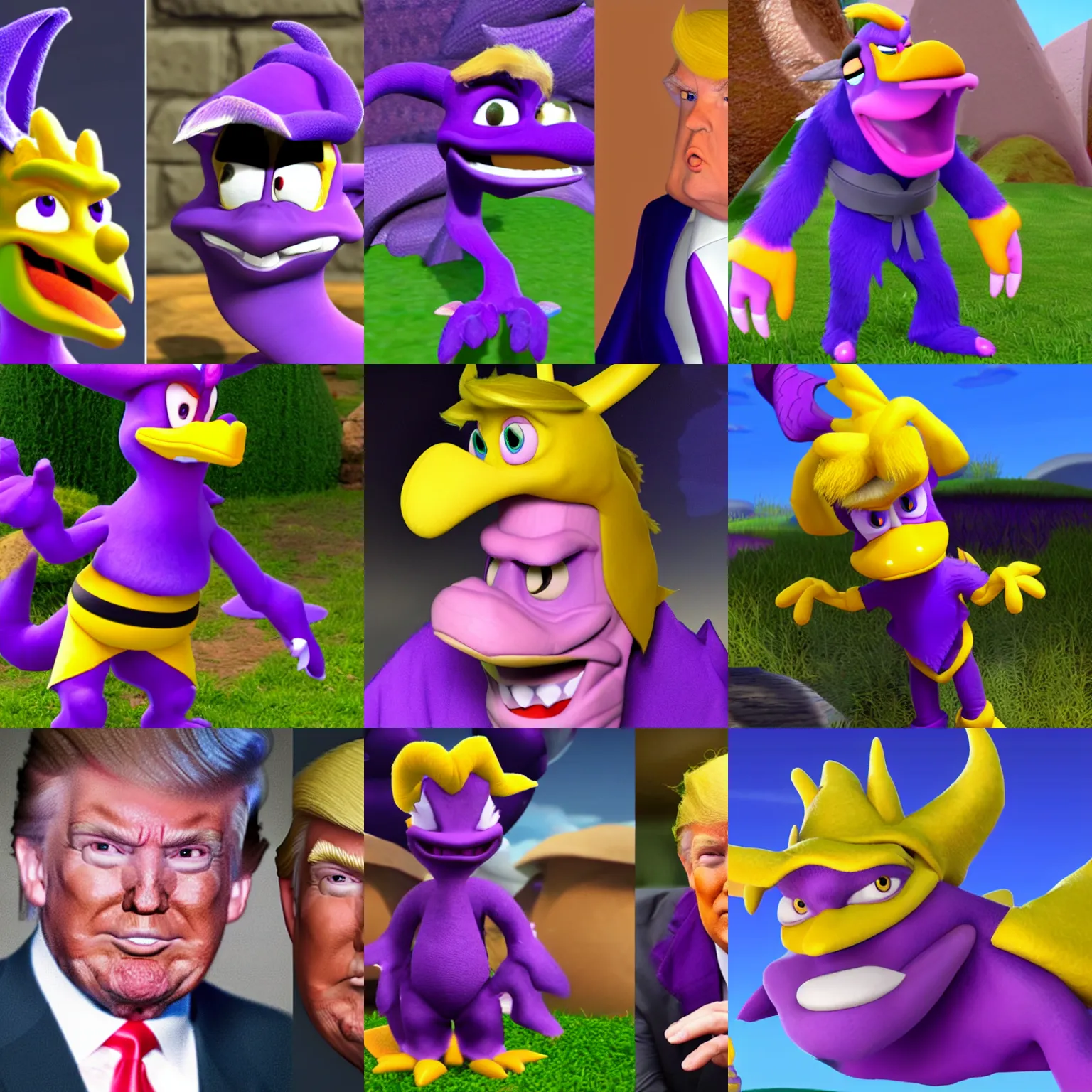 Prompt: donald trump as ripto from spyro the dragon