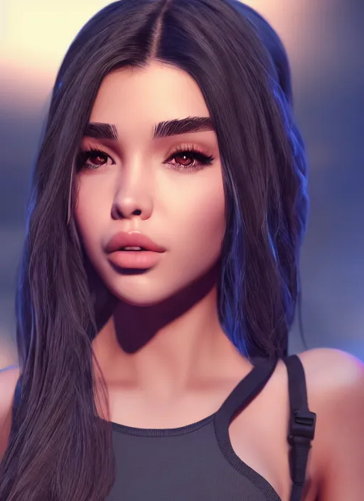 Image similar to Madison Beer as a video game character, digital art, unreal engine, unreal engine render, blender render, render, 4k, coherent