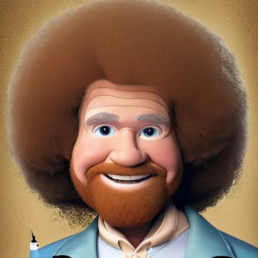 Image similar to bob ross as a disney character from up ( 2 0 0 9 )