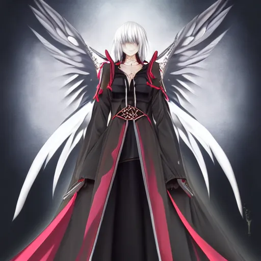 portrait of azrael angel of death, anime fantasy