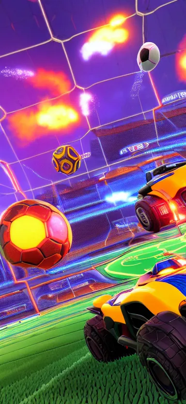 Prompt: rocket league by shunji dodo, 8 k resolution, photo, high quality