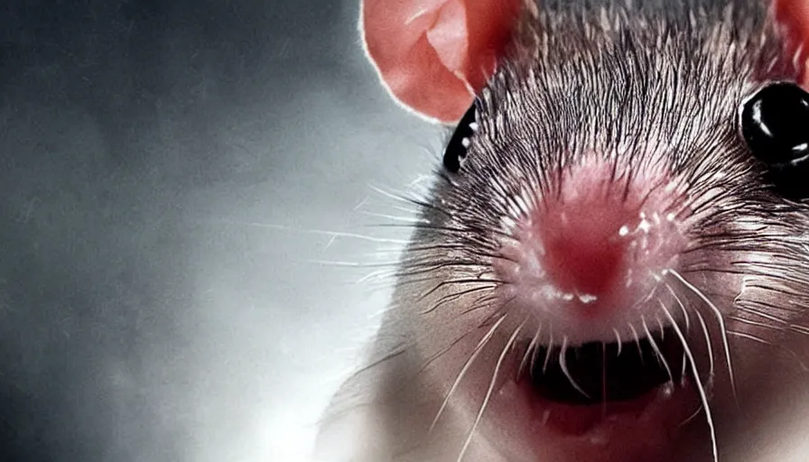 Image similar to big budget horror movie a genetically engineered rat