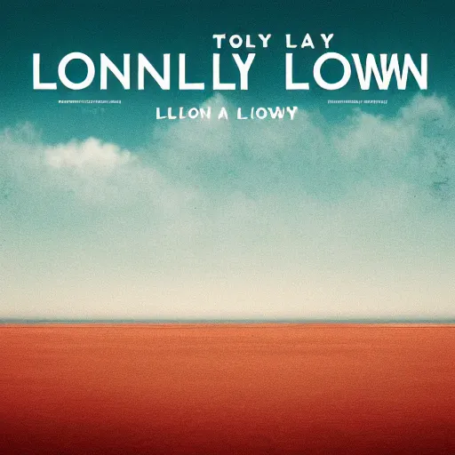 Prompt: lonley town in a vast ocean album artwork, album cover, expressionist, minimal