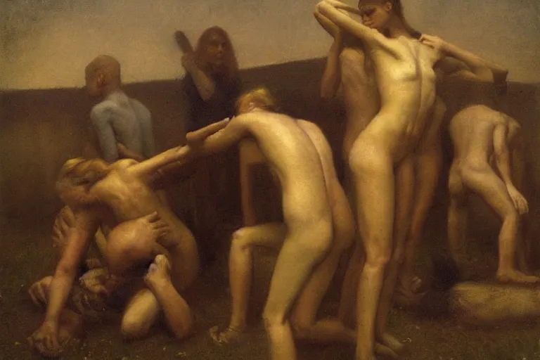 Prompt: odd nerdrum painting,