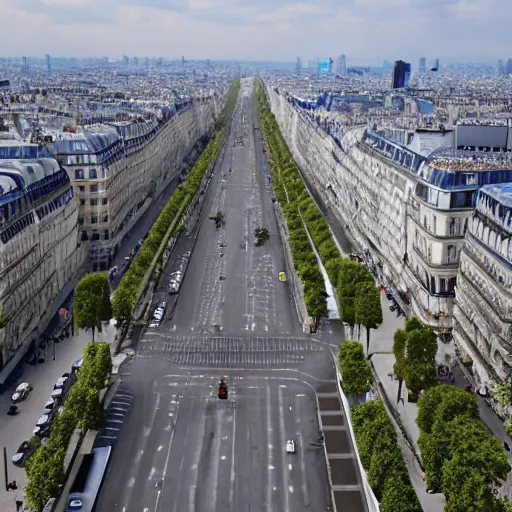 Image similar to the empty grands boulevard in paris in the year 2 0 2 0