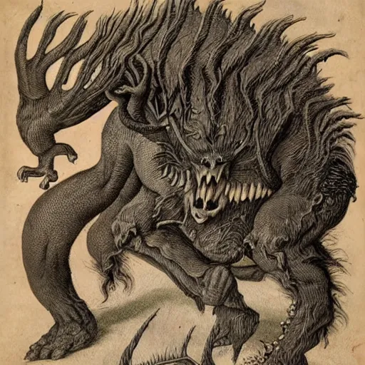 Image similar to bizarre bestiary of repressed unconscious emotional monsters and creatures