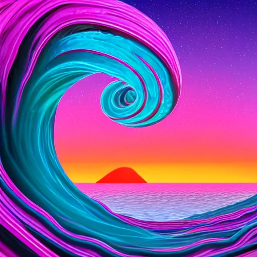 Image similar to tubular ocean wave that is a portal to another dimension