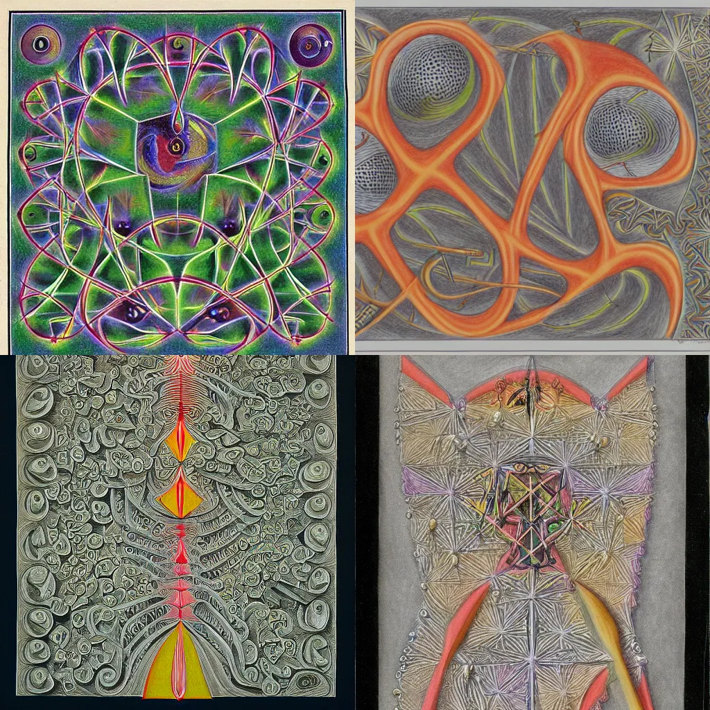 Prompt: fractal automaton, Notation, Symbols, Lines, Sequences, Interpretation, Instructions, Communication, Visuality, Process, medium:colored fine-pencil on paper