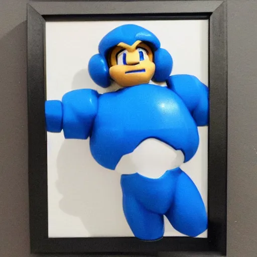 Image similar to danny devito as mega man, bust portrait