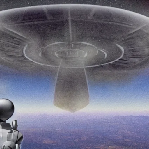 Image similar to realistic ufo sighting photographic evidence with skully in the foreground