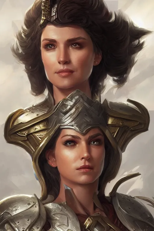 Image similar to amazon valkyrie athena, d & d, fantasy, portrait, highly detailed, headshot, digital painting, trending on artstation, concept art, sharp focus, illustration, art by artgerm and greg rutkowski and magali villeneuve