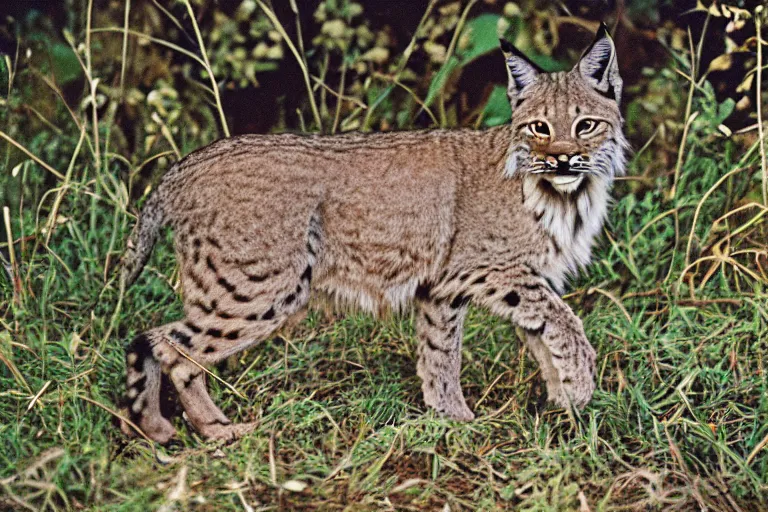 Prompt: a photo of a pignite lynx in its natural habitat, kodak ektachrome e 1 0 0 photography