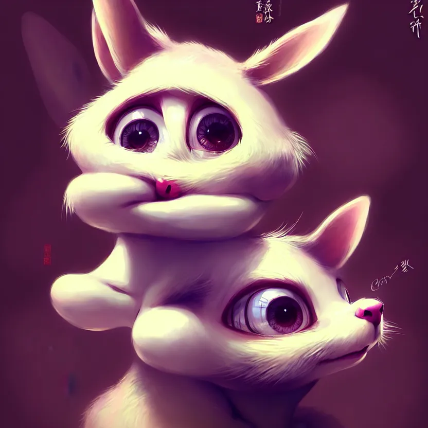 Image similar to a beautiful portrait of a cute anthropomorphic humanoid fursona. big eyes. character design by cory loftis fenghua zhong ryohei hase isma