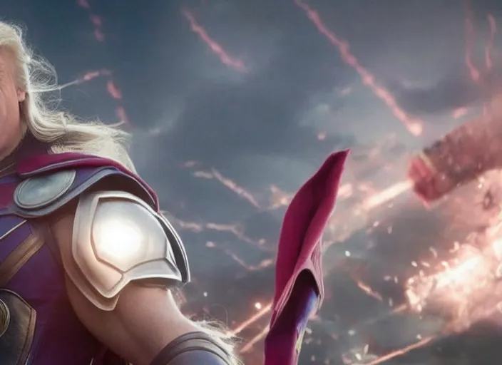 Image similar to cinematic still, donald trump as thor, avengers endgame ( 2 0 1 9 )