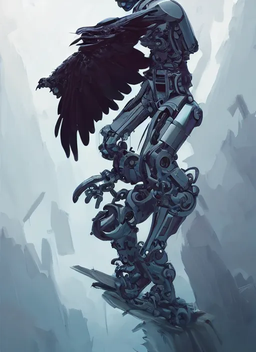 Prompt: anthropomorphic raven cyborg robot swordsman portrait, horror, game design fanart by concept artist gervasio canda, behance hd by jesper ejsing, by rhads, h. r. giger, makoto shinkai and lois van baarle, ilya kuvshinov