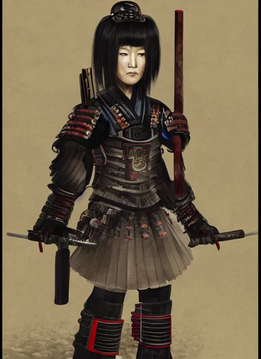 Prompt: japanese female samurai warrior, cyberpunk