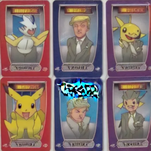 Prompt: a pokemon card of donald trump