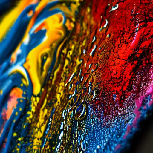 Prompt: Paint ink Pour into a liquid , detailed, 8k hd dof