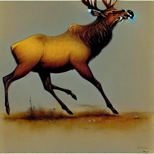 Prompt: ((((( an elk centipede . muted colors.))))) by Jean-Baptiste Monge and georgy kurasov !!!!!!!!!!!!!!!!!!!!!!!!!!! (( elk centipede))