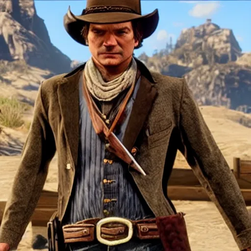 Prompt: Jason Bateman as a character in Red Dead Redemption 2