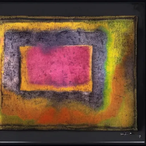 Image similar to archaic symbol for transformation, matte painting by paul klee, shrouded in realistic prismatic smoke