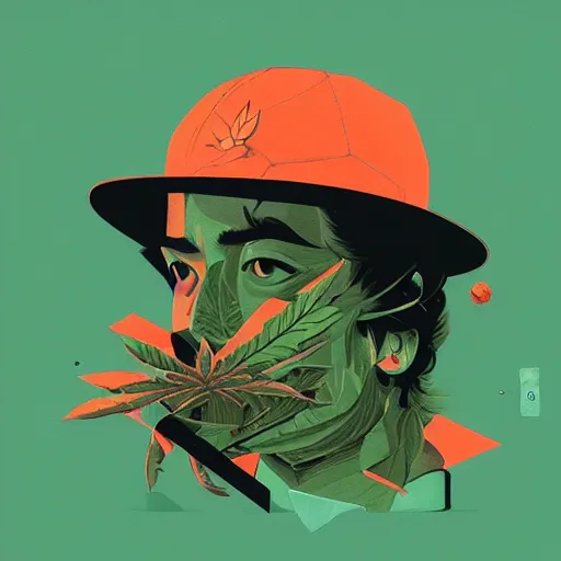 Image similar to profile picture by sachin teng, marijuana organic painting, marijuana, matte, hiphop, hard edges, energetic, 3 d shapes, supreme, asymmetrical, smoke, green, highly detailed