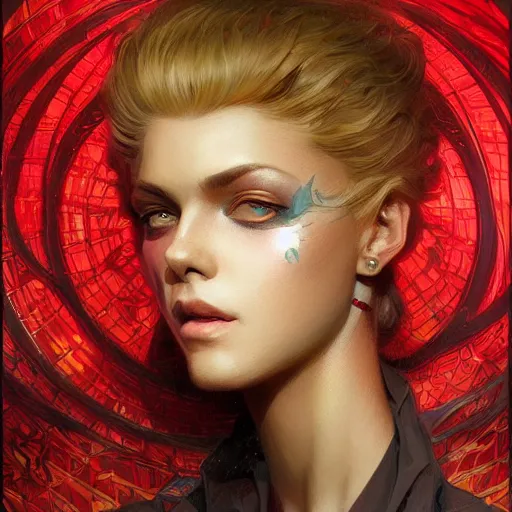 Image similar to portrait of Niggy Stardust fantasy, intricate, elegant, highly detailed, digital painting, artstation, concept art, smooth, sharp focus, illustration, art by artgerm and greg rutkowski and alphonse mucha