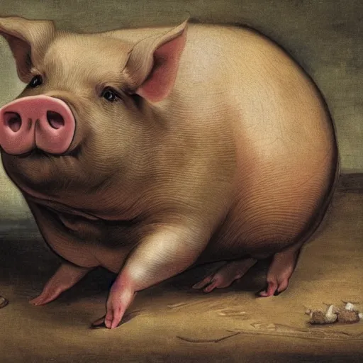 Image similar to a fat pig full from a feast