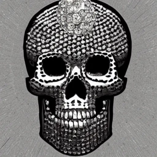 Prompt: skull covered with diamonds, highly detailed