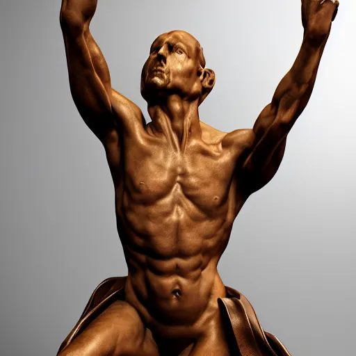 Image similar to renaissance full body philosophical sculpture, highly detailed, photorealistic portrait, bright studio setting, studio lighting, crisp quality and light reflections, unreal engine 5 quality render