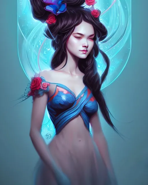 Image similar to digital art, fantasy portrait of joyfull girl, by James Jean and by artgerm, by ross tran , ultradetailed, charachter design, concept art, trending on artstation,