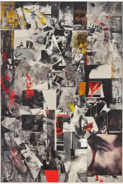 Prompt: life without ammo by richard hamilton and mimmo rotella and violet polsangi