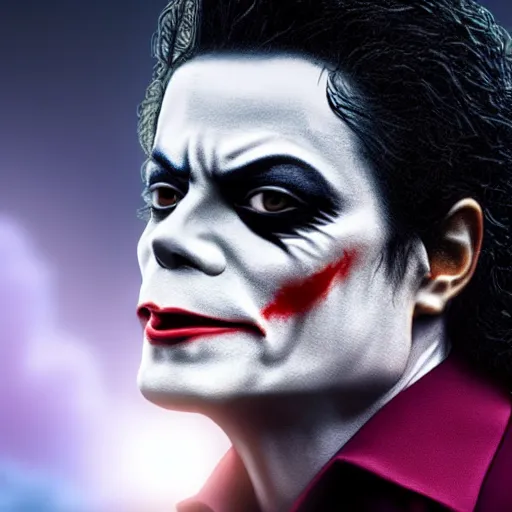 Image similar to Michael Jackson as The Joker 8k hdr amazing lighting