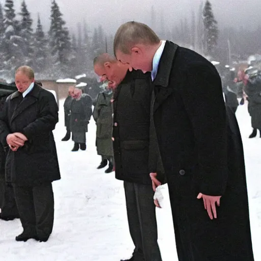 Prompt: Vladimir Putin praying at Hitler