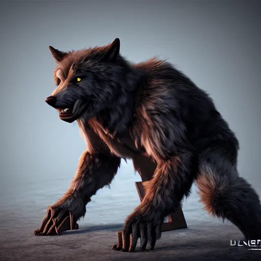 Image similar to cute handsome cuddly werewolf from van helsing unreal engine hyperreallistic render 8k character concept art masterpiece