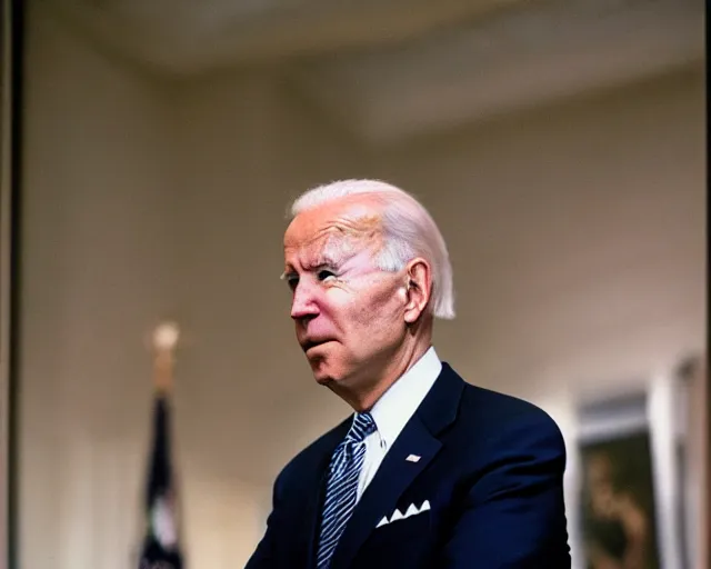 Image similar to president joe biden face to face with president joe biden, nikon 3 5 mm, photograph