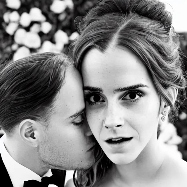 Image similar to emma watson instagram couple's wedding photo shoot, closeup photo