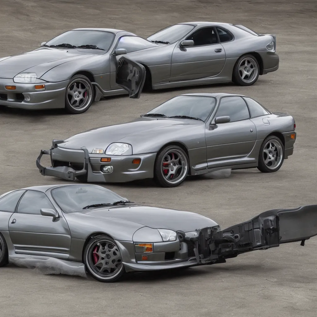 Prompt: A professional product photos of a 1998 Toyota Supra