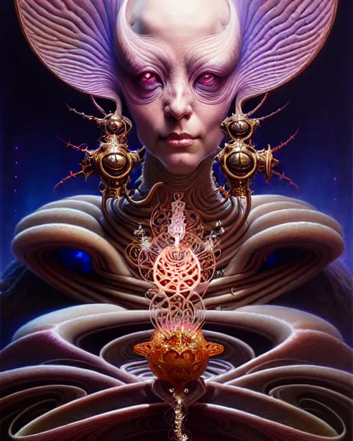 Image similar to the empress, fantasy character portrait made of fractals, ultra realistic, wide angle, intricate details, the fifth element artifacts, highly detailed by peter mohrbacher, hajime sorayama, wayne barlowe, boris vallejo, aaron horkey, gaston bussiere, craig mullins