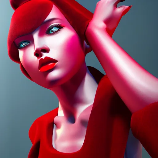 Image similar to red velvet inspired avant-garde art, deco fashion, highly detailed, photorealistic portrait, bright studio setting, studio lighting, crisp quality and light reflections, unreal engine 5 quality render